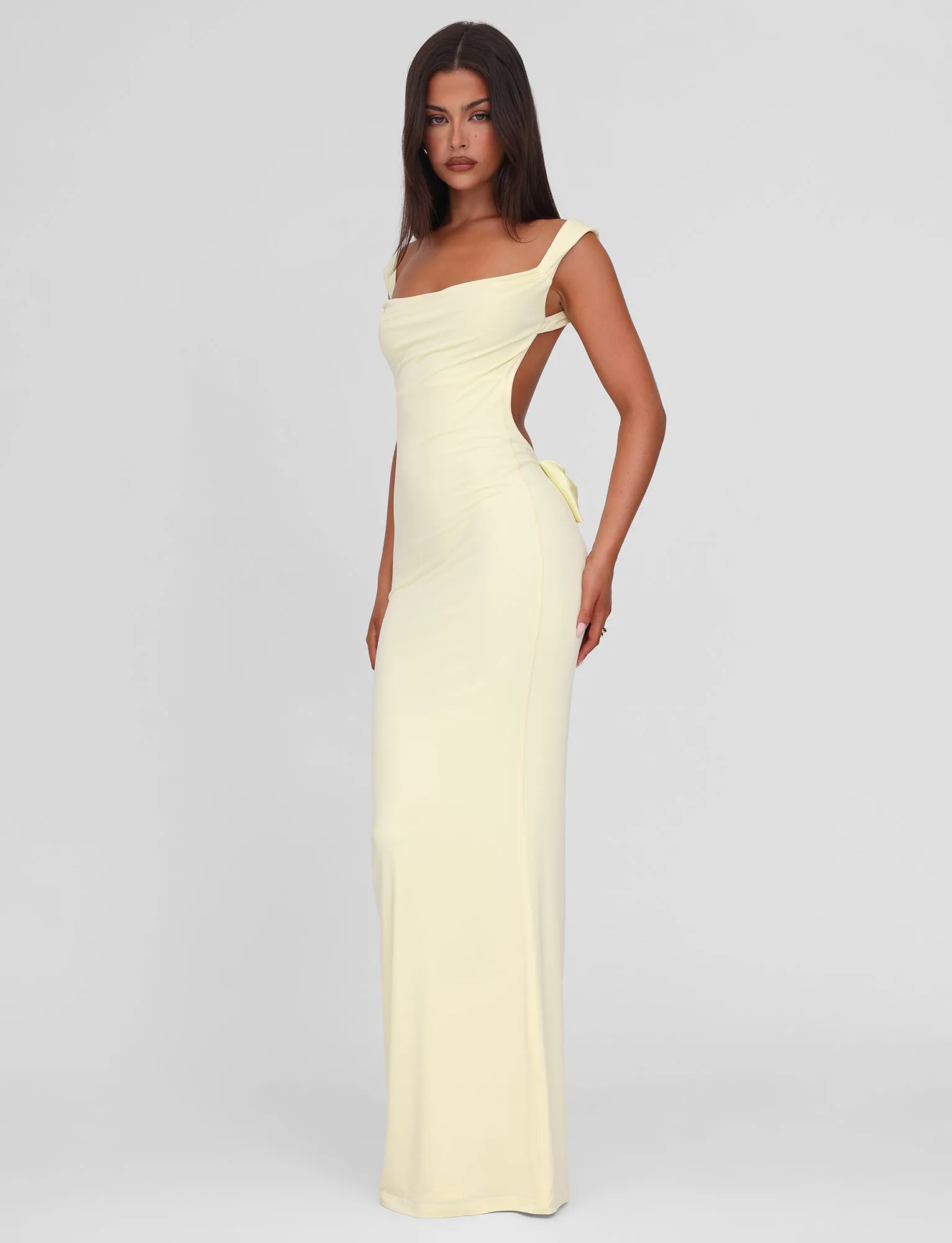 Refined Line Casual and Comfy ZITA MAXI DRESS - LEMON